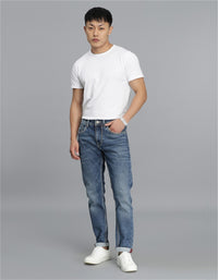 Med Blue 5 Pocket Low-Rise Ankle Length Jeans