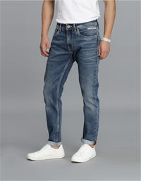 Med Blue 5 Pocket Low-Rise Ankle Length Jeans