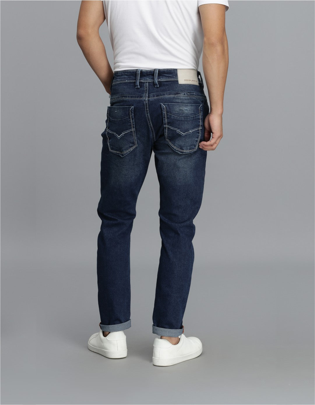 Med Blue 5 Pocket Low-Rise Ankle Length Jeans