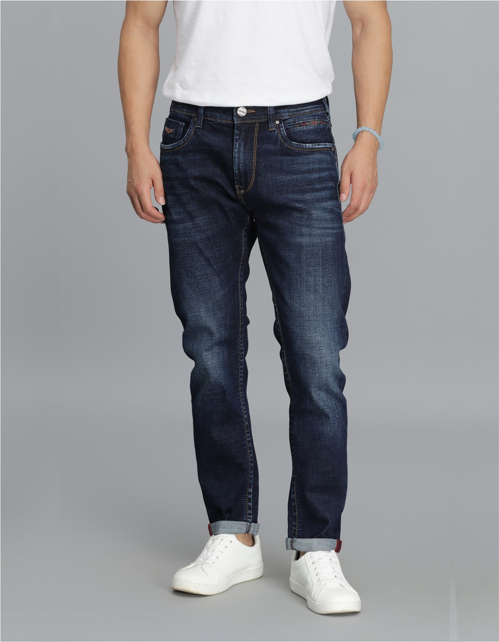 Dk Blue 5 Pocket Low-Rise Ankle Length Jeans