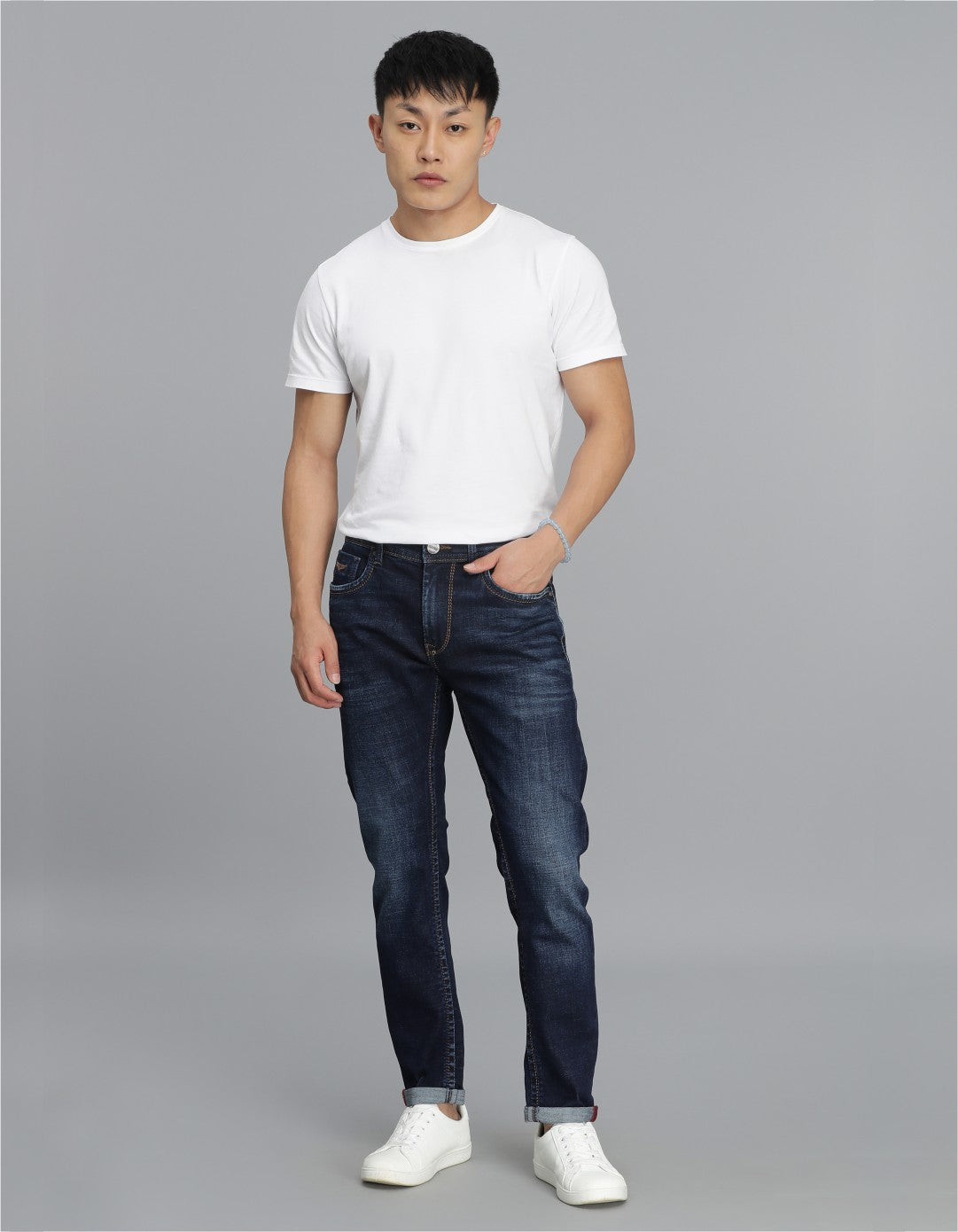 Dk Blue 5 Pocket Low-Rise Ankle Length Jeans