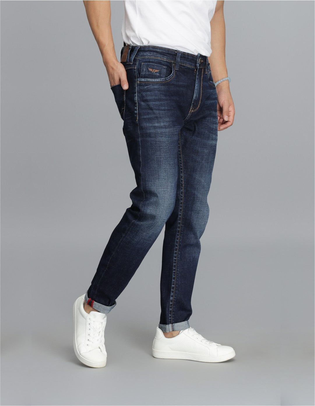 Dk Blue 5 Pocket Low-Rise Ankle Length Jeans