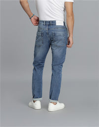 Med Blue 5 Pocket Low-Rise Ankle Length Jeans
