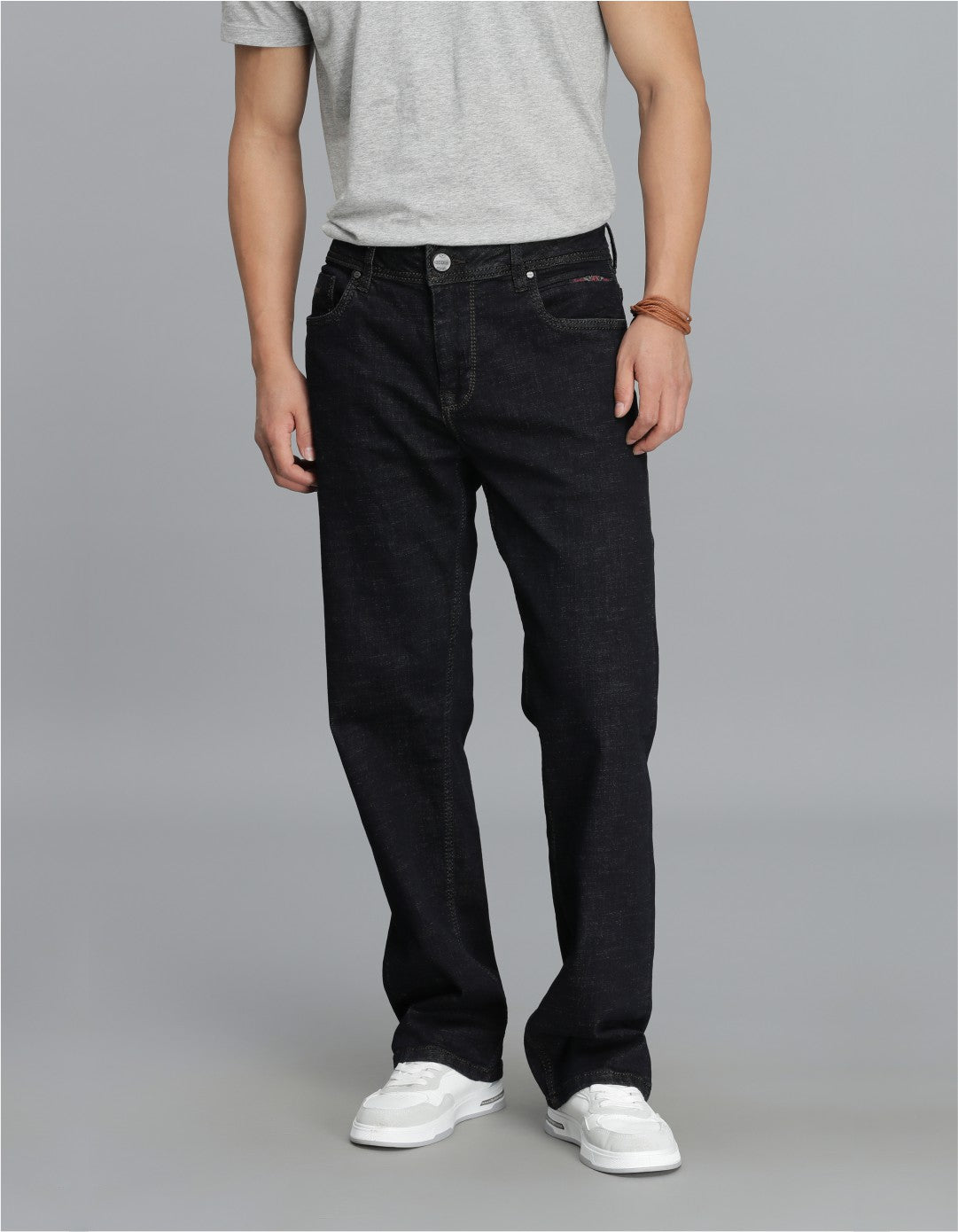 Dk Blue 5 Pocket Midrise, Comfort Straight Fit Cropped Jeans