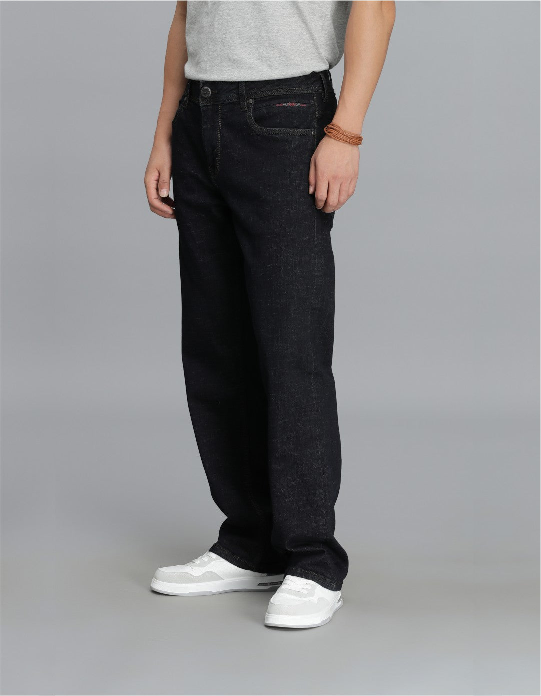 Dk Blue 5 Pocket Midrise, Comfort Straight Fit Cropped Jeans