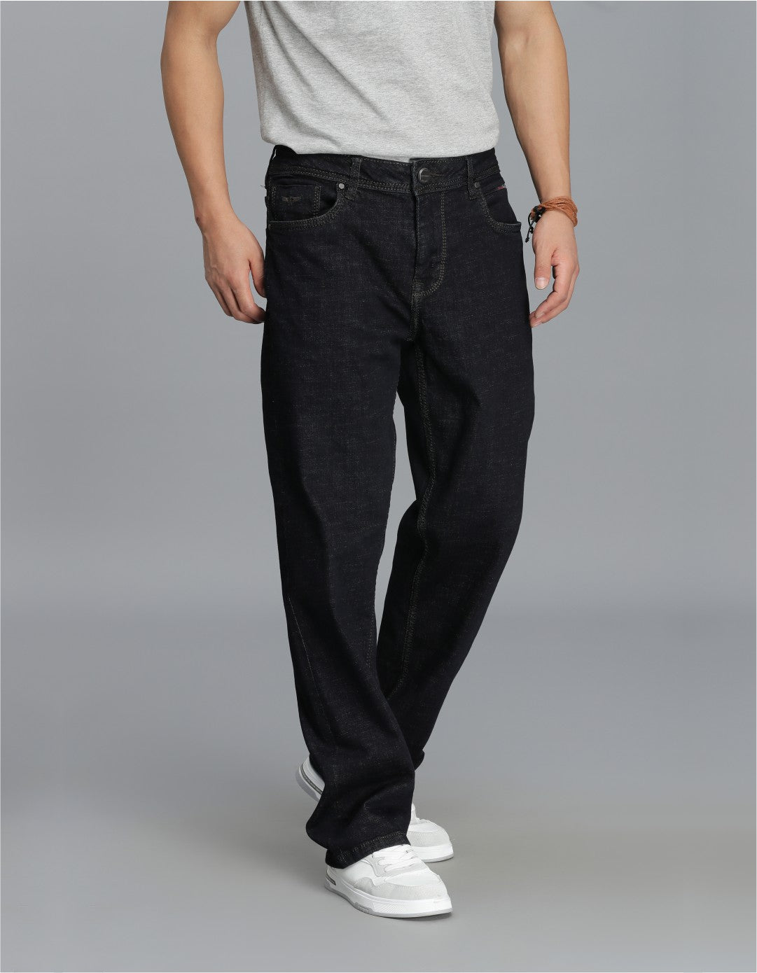 Dk Blue 5 Pocket Midrise, Comfort Straight Fit Cropped Jeans