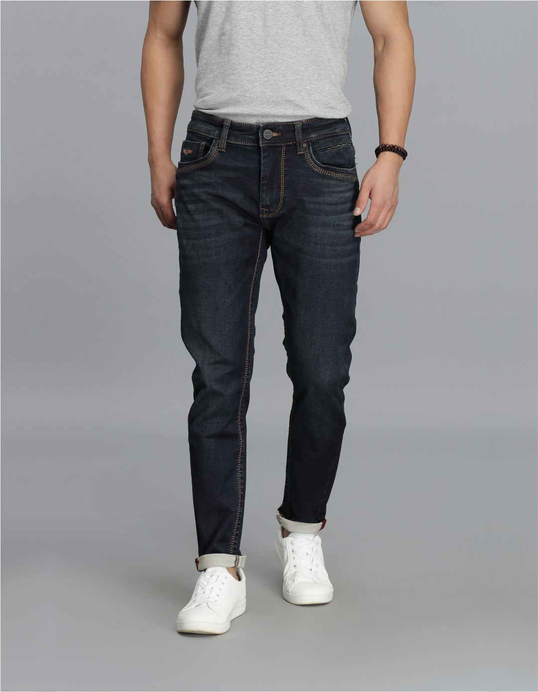 Dk Blue 5 Pocket Low-Rise Ankle Length Jeans