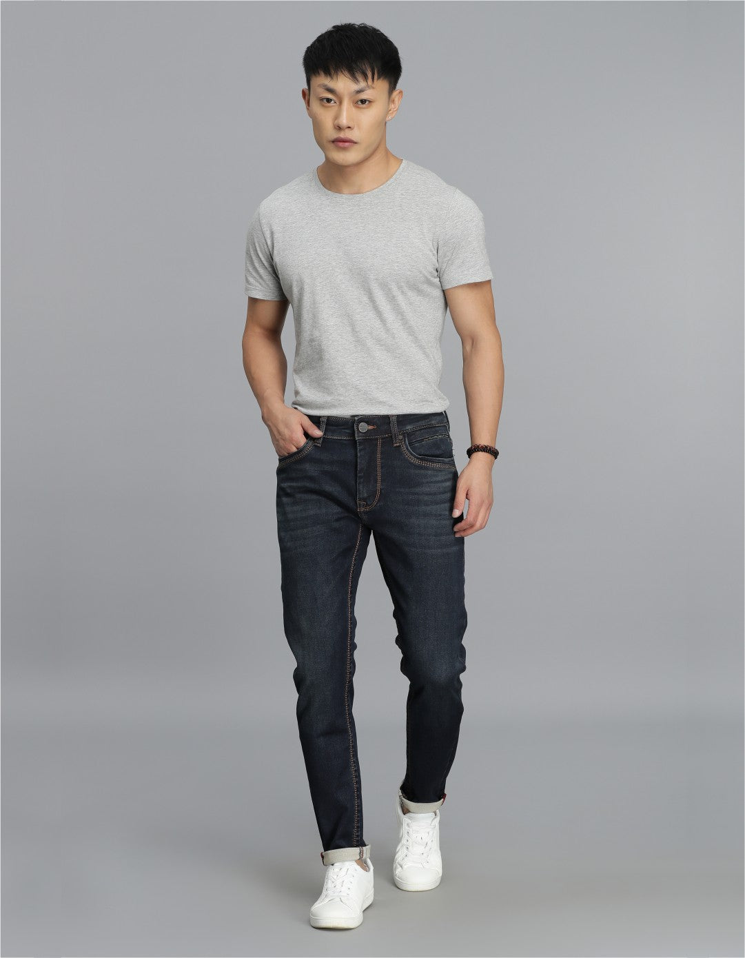 Dk Blue 5 Pocket Low-Rise Ankle Length Jeans