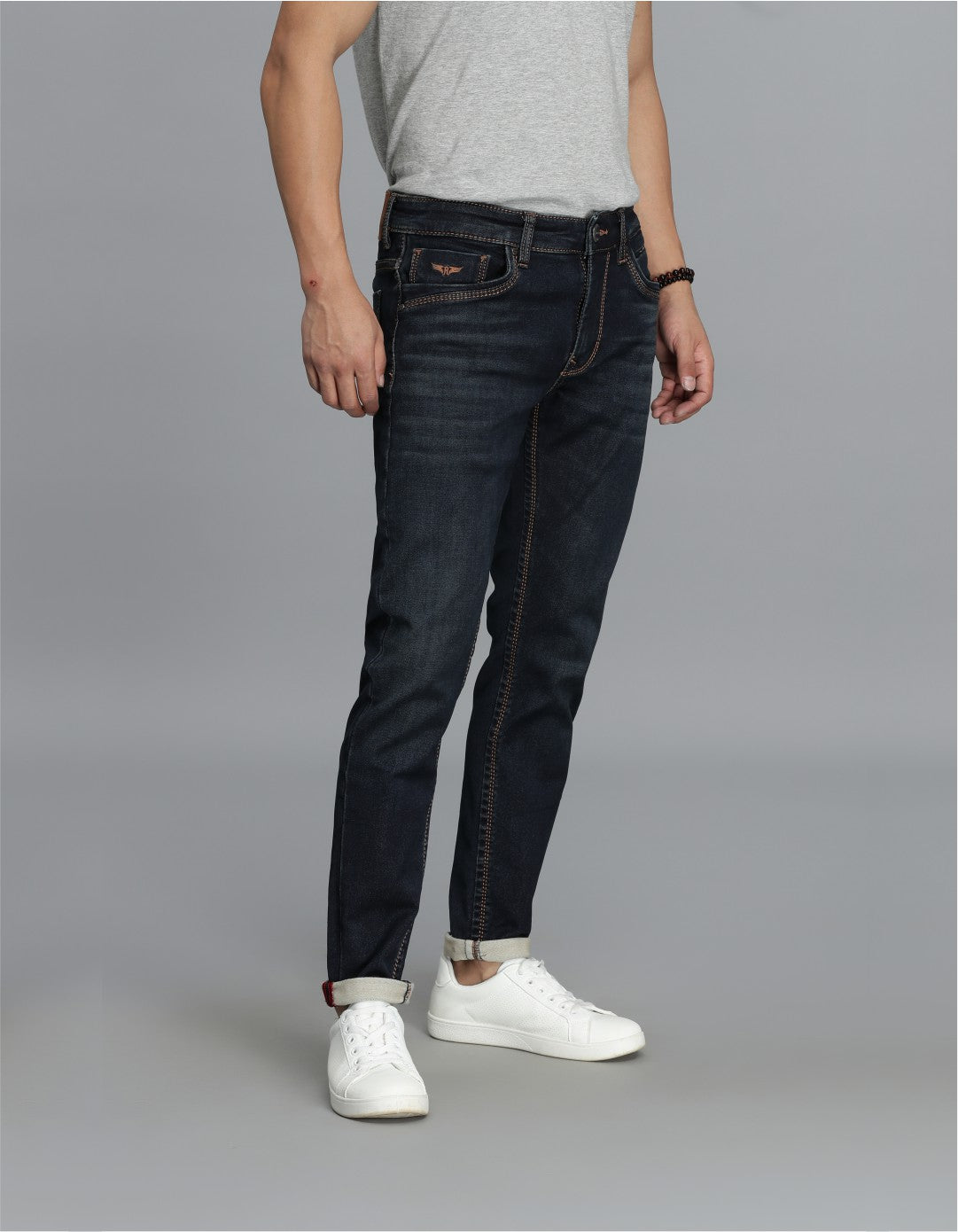 Dk Blue 5 Pocket Low-Rise Ankle Length Jeans