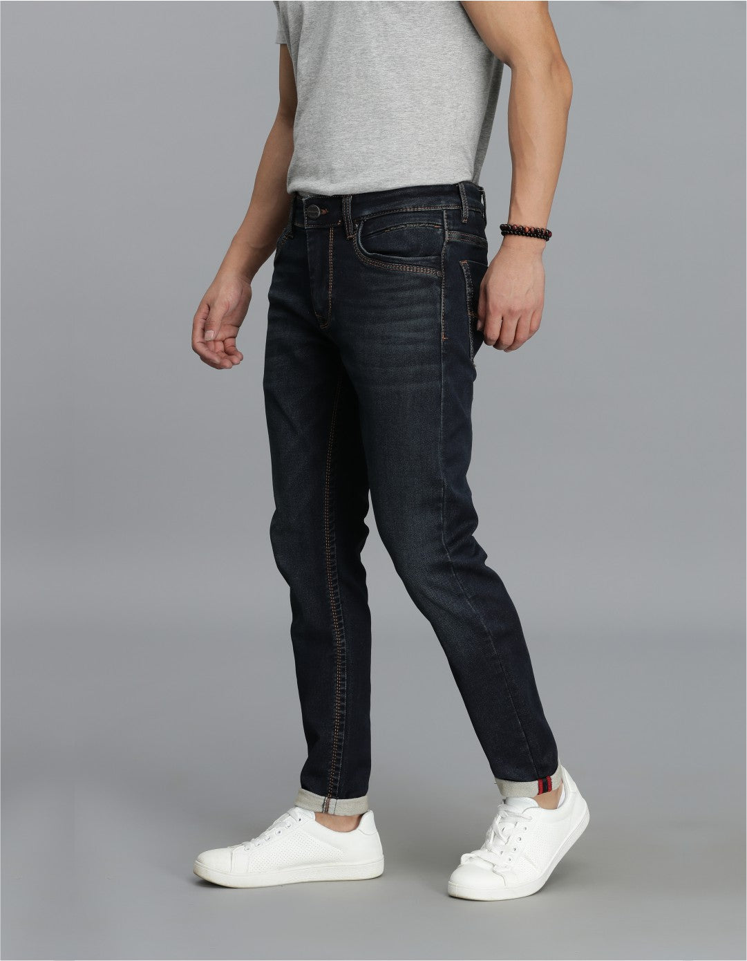 Dk Blue 5 Pocket Low-Rise Ankle Length Jeans