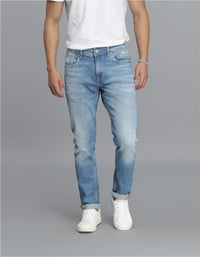 Lt Blue 5 Pocket Low-Rise Ankle Length Jeans