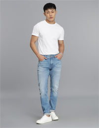 Lt Blue 5 Pocket Low-Rise Ankle Length Jeans