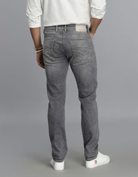 Grey Mid-Rise Slim Straight Fit jeans