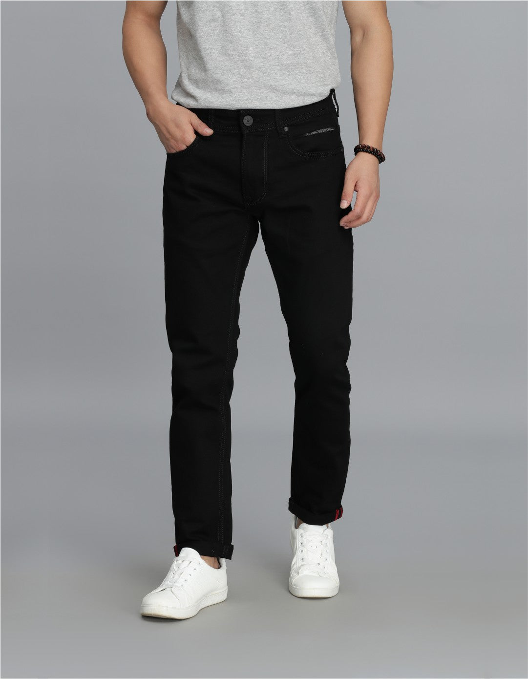 Black 5 Pocket Low-Rise Ankle Length Jeans