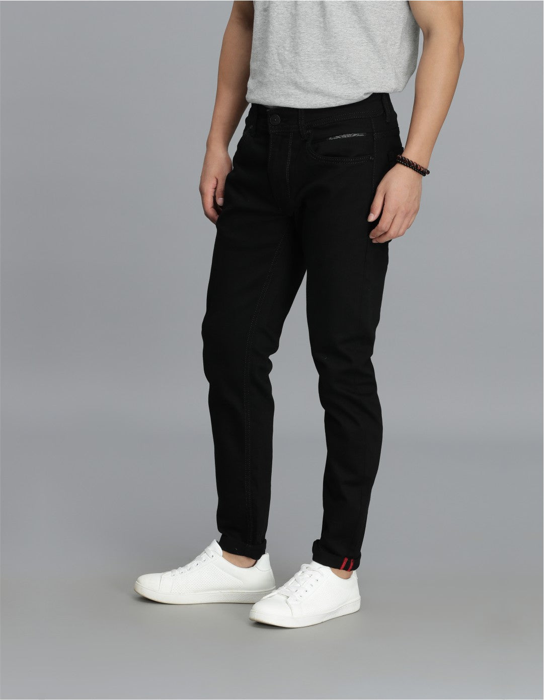 Black 5 Pocket Low-Rise Ankle Length Jeans