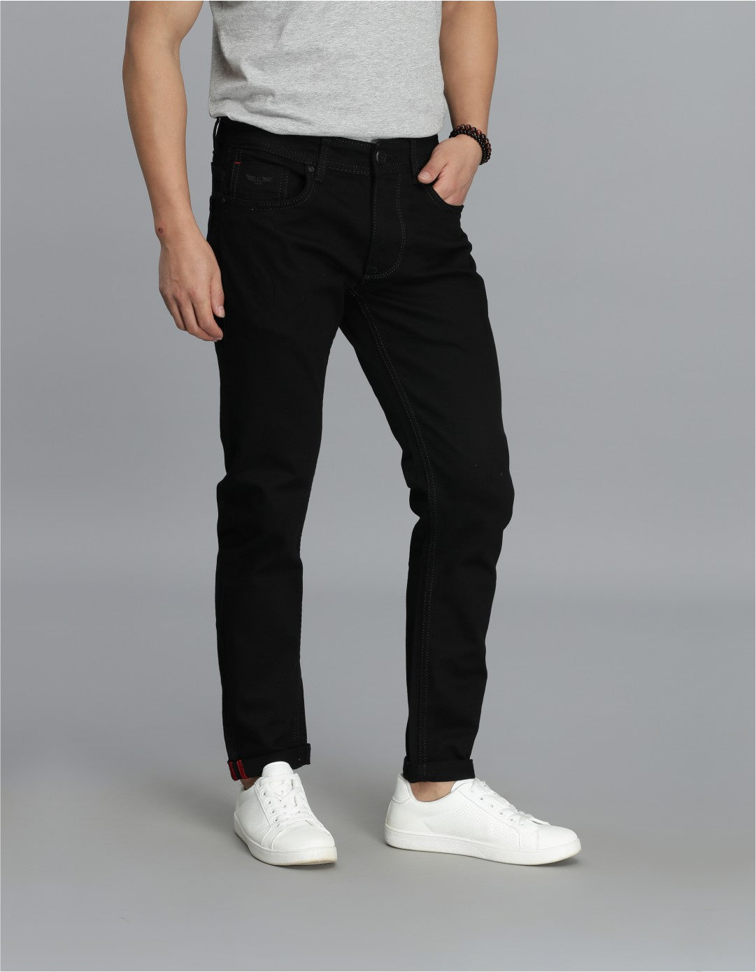 Black 5 Pocket Low-Rise Ankle Length Jeans