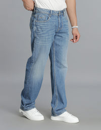 Med Blue 5 Pocket Midrise, Comfort And Straight Fit Jeans