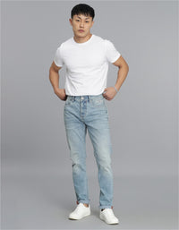 Lt Blue 5 Pocket Low-Rise Ankle Length Jeans