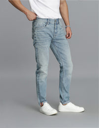 Lt Blue 5 Pocket Low-Rise Ankle Length Jeans