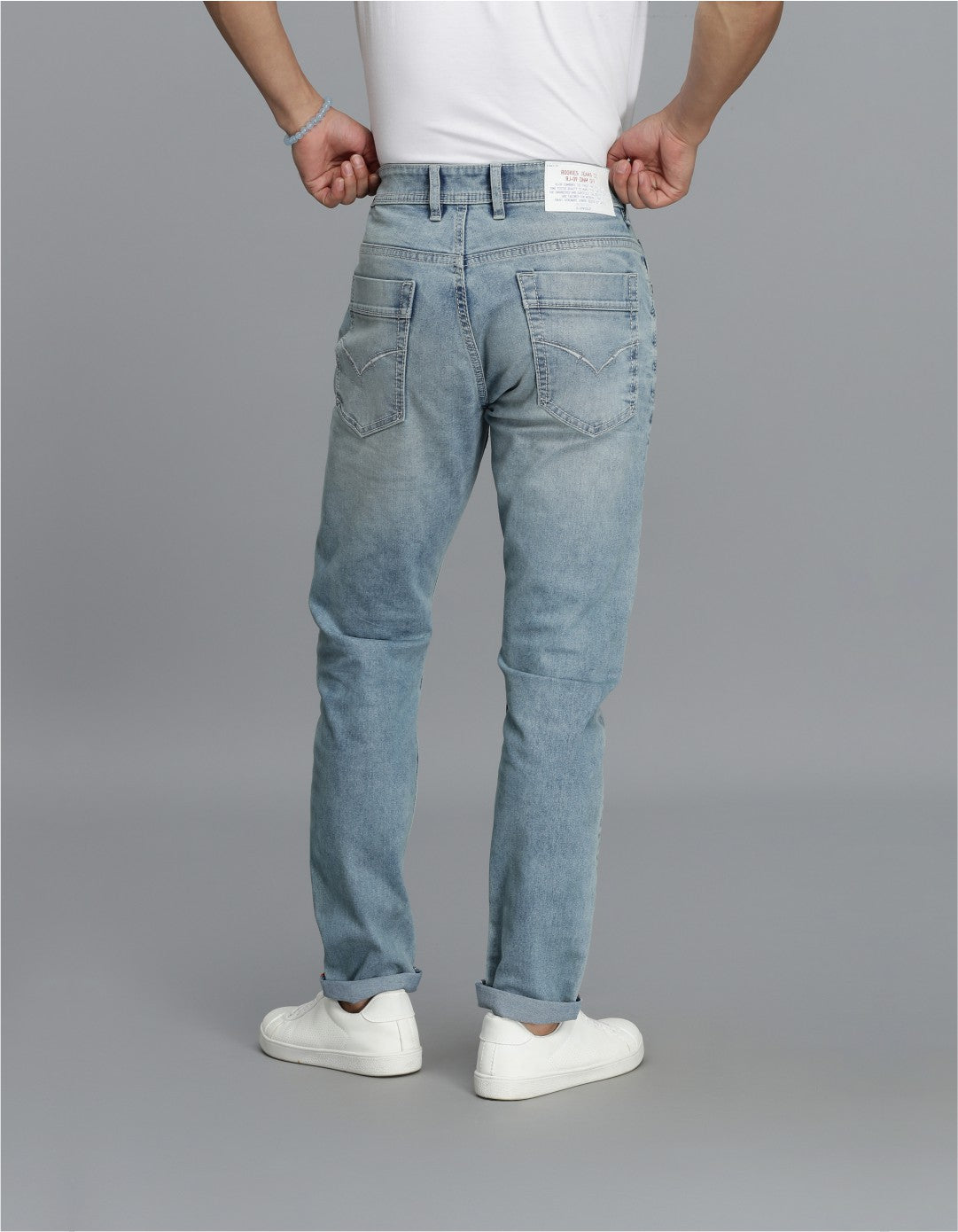 Lt Blue 5 Pocket Low-Rise Ankle Length Jeans