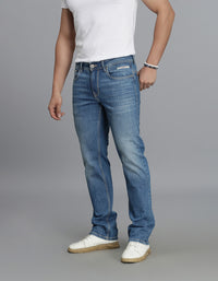 Med Blue 5 Pocket Midrise Loose Fit Jeans