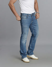 Med Blue 5 Pocket Midrise Loose Fit Jeans