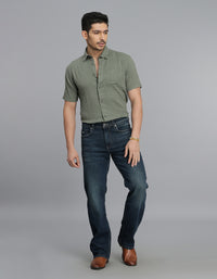 Dk Blue 5 Pocket Midrise Loose Fit Jeans