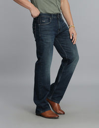Dk Blue 5 Pocket Midrise Loose Fit Jeans