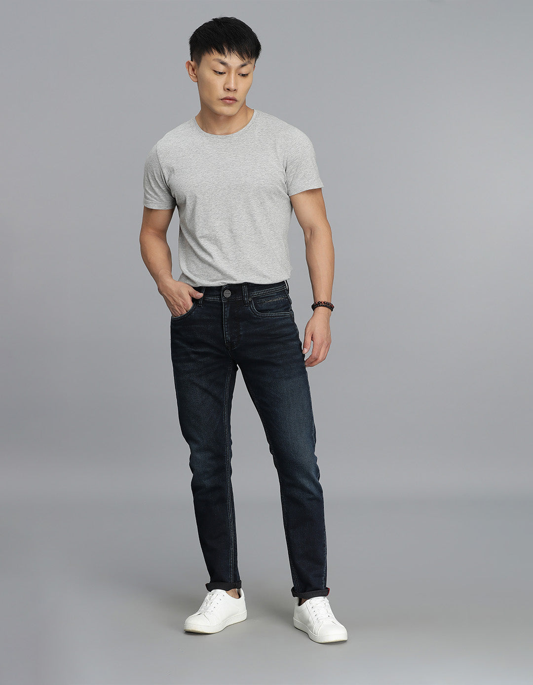 Dk Blue 5 Pocket Low-Rise Ankle Length Jeans