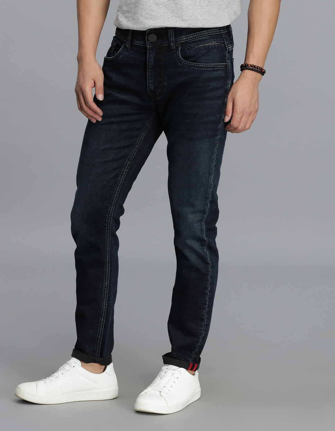 Dk Blue 5 Pocket Low-Rise Ankle Length Jeans