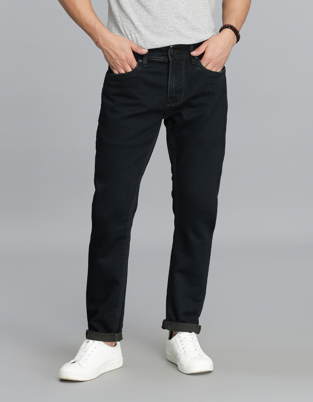 Dk Blue 5 Pocket Low-Rise Ankle Length Jeans