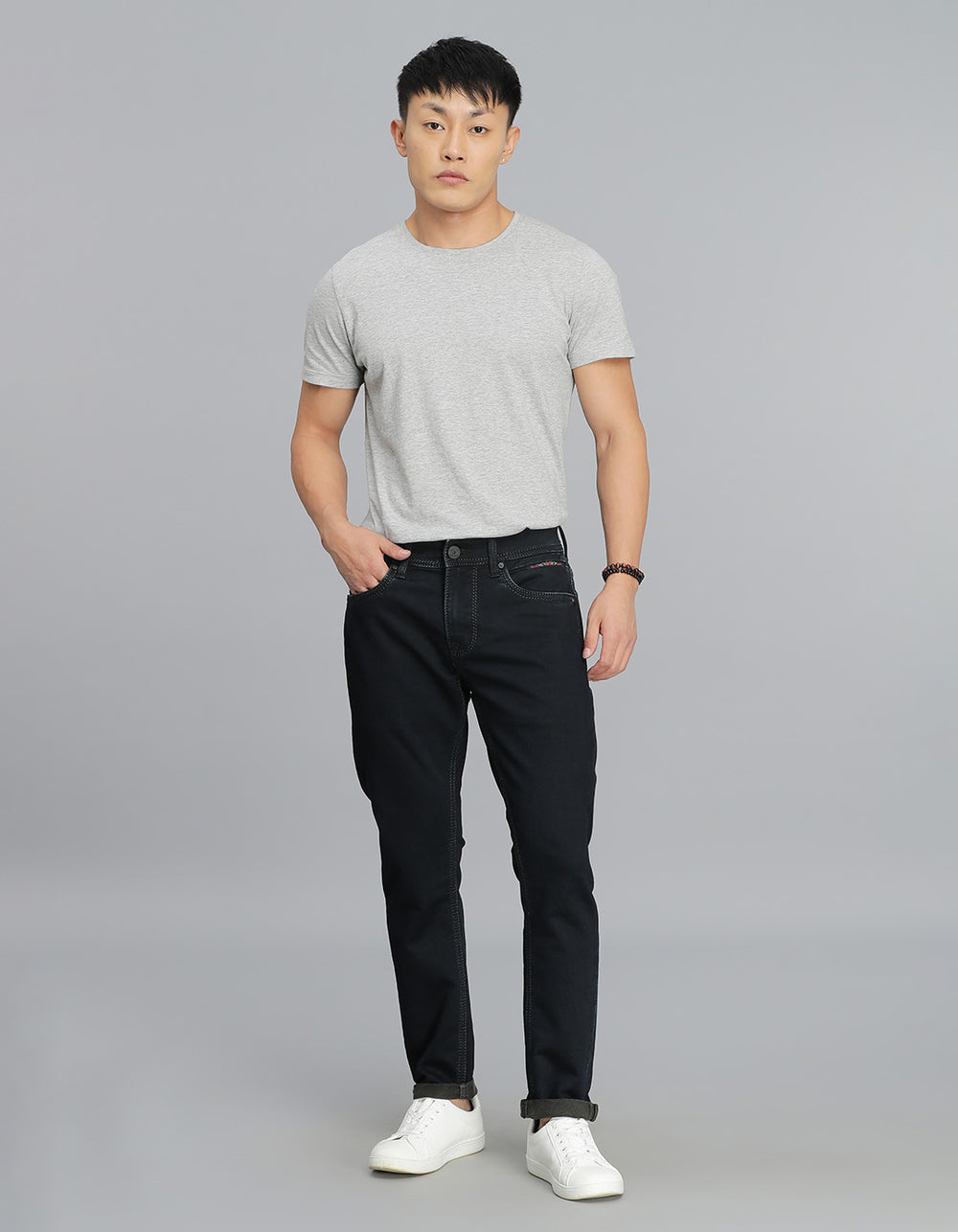 Dk Blue 5 Pocket Low-Rise Ankle Length Jeans