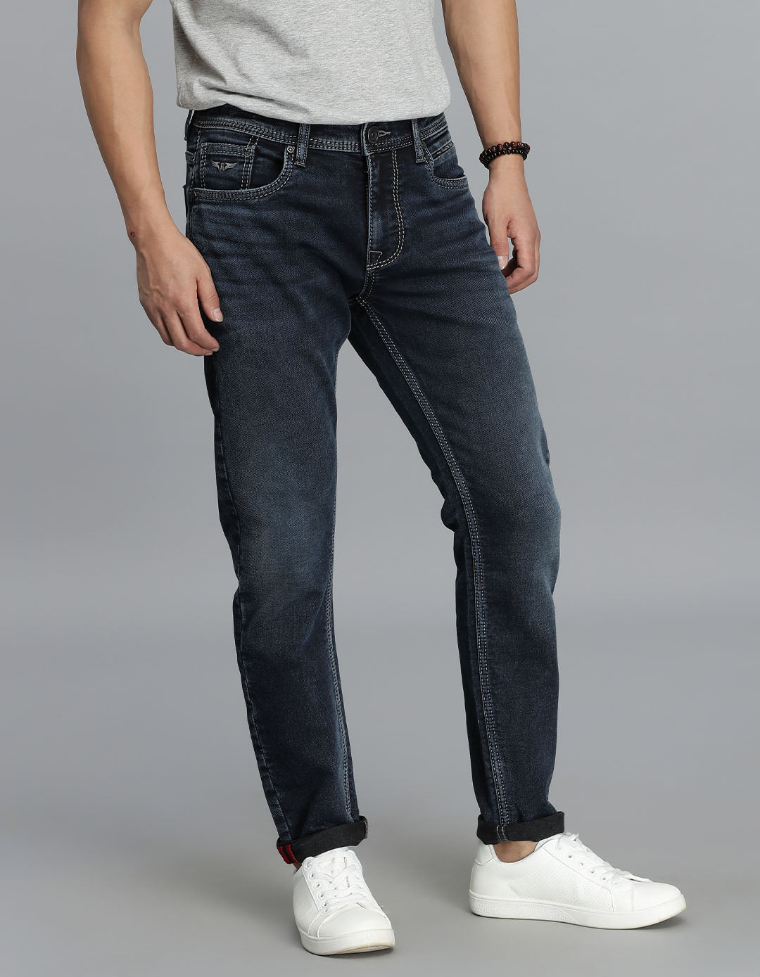 Dk Blue 5 Pocket Low-Rise Ankle Length Jeans