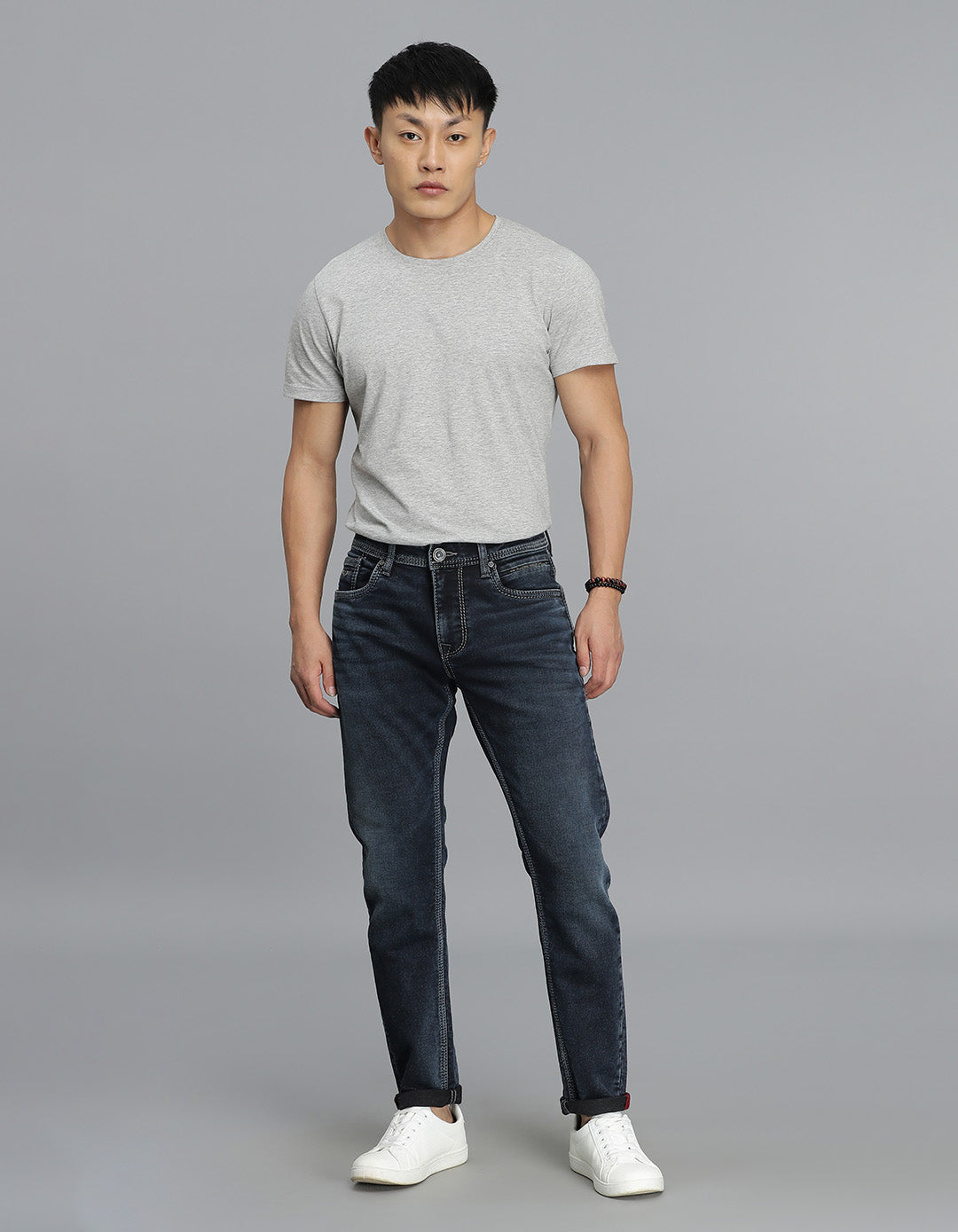 Dk Blue 5 Pocket Low-Rise Ankle Length Jeans