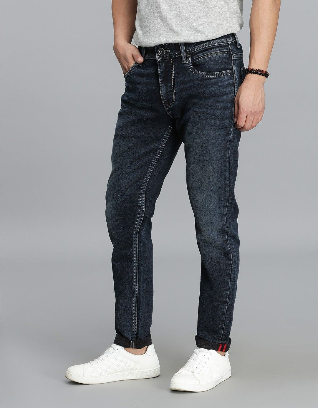 Dk Blue 5 Pocket Low-Rise Ankle Length Jeans