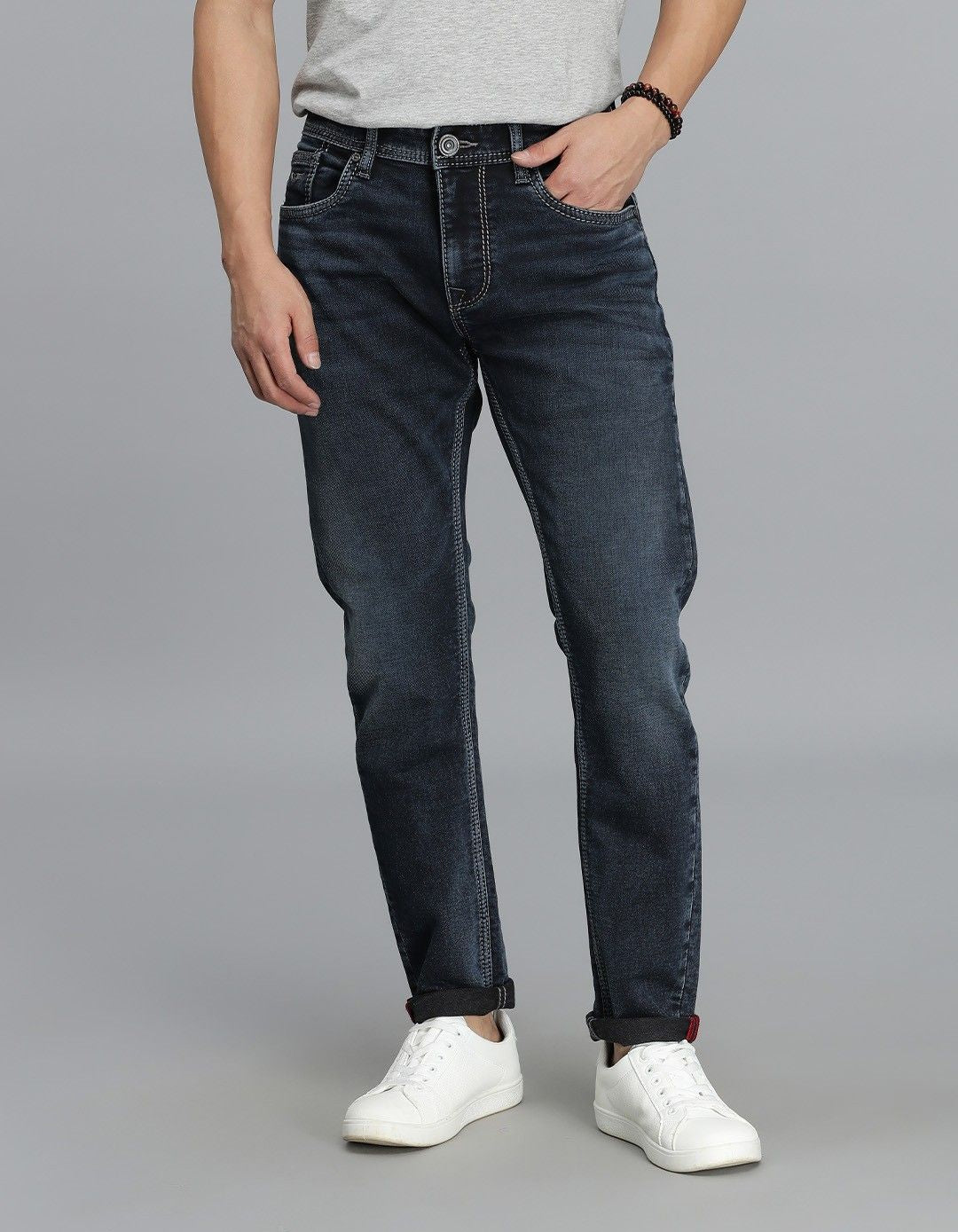 Dk Blue 5 Pocket Low-Rise Ankle Length Jeans