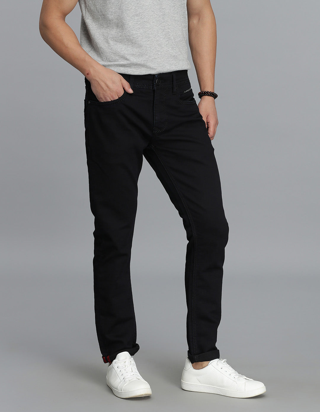 Dk Blue 5 Pocket Low-Rise Ankle Length Jeans