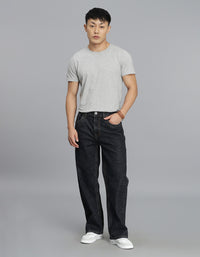 Dk Blue 5 Pocket Midrise Loose Fit Cropped Jeans