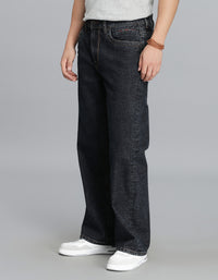 Dk Blue 5 Pocket Midrise Loose Fit Cropped Jeans