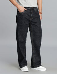 Dk Blue 5 Pocket Midrise Loose Fit Cropped Jeans