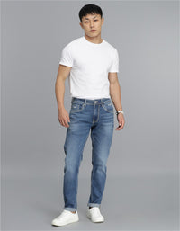 Med Blue 5 Pocket Low-Rise Ankle Length Jeans