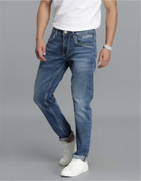 Med Blue 5 Pocket Low-Rise Ankle Length Jeans