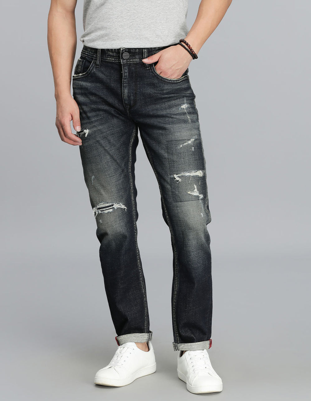 Dk Blue 5 Pocket Low-Rise Ankle Length Jeans