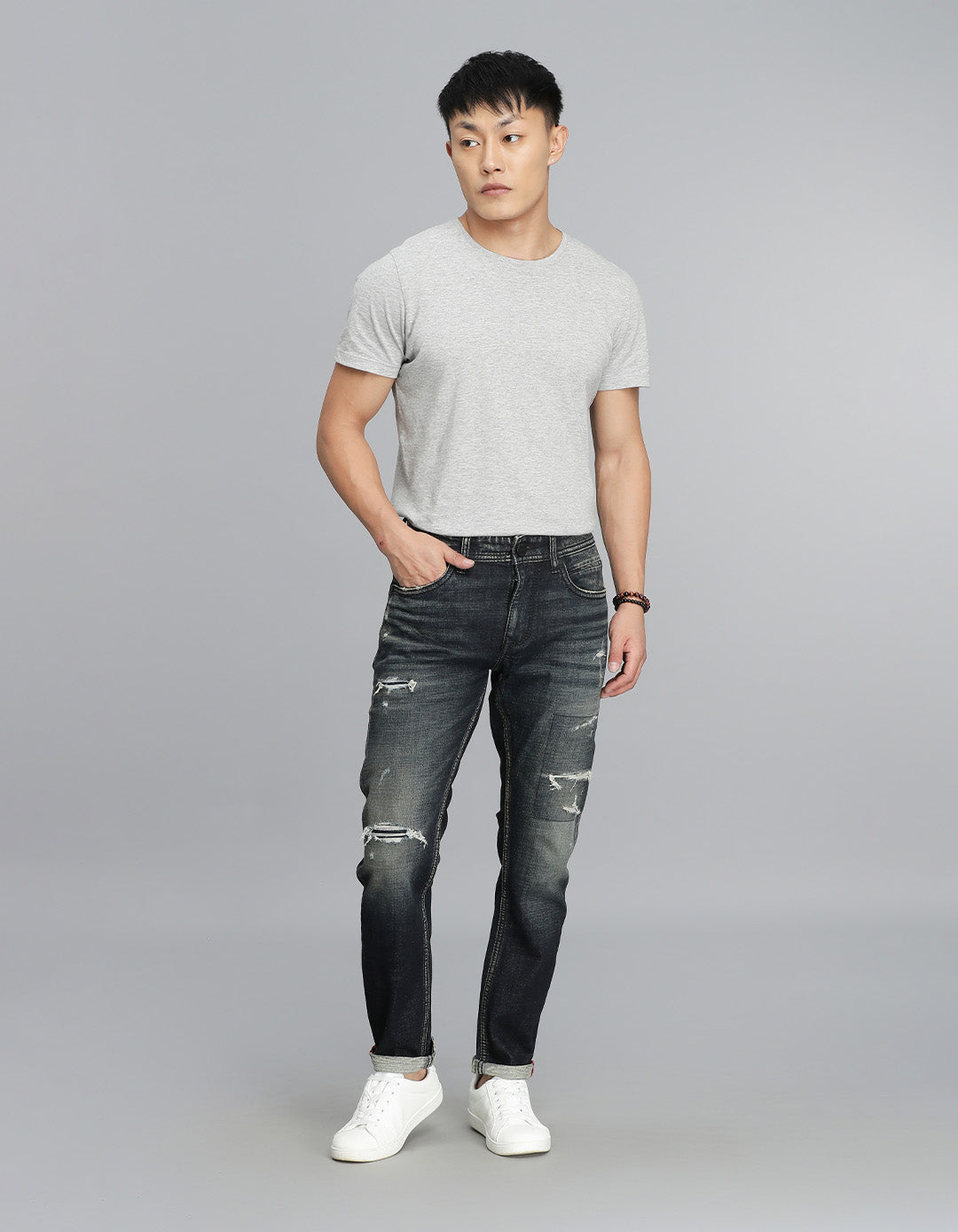 Dk Blue 5 Pocket Low-Rise Ankle Length Jeans