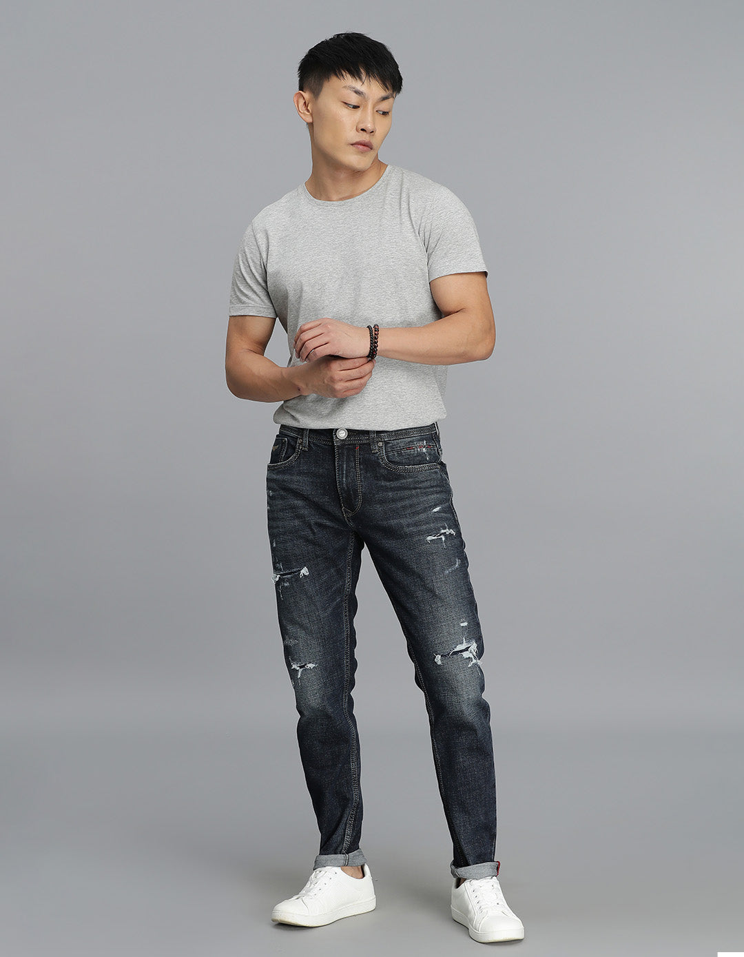 Dk Blue 5 Pocket Low-Rise Ankle Length Jeans