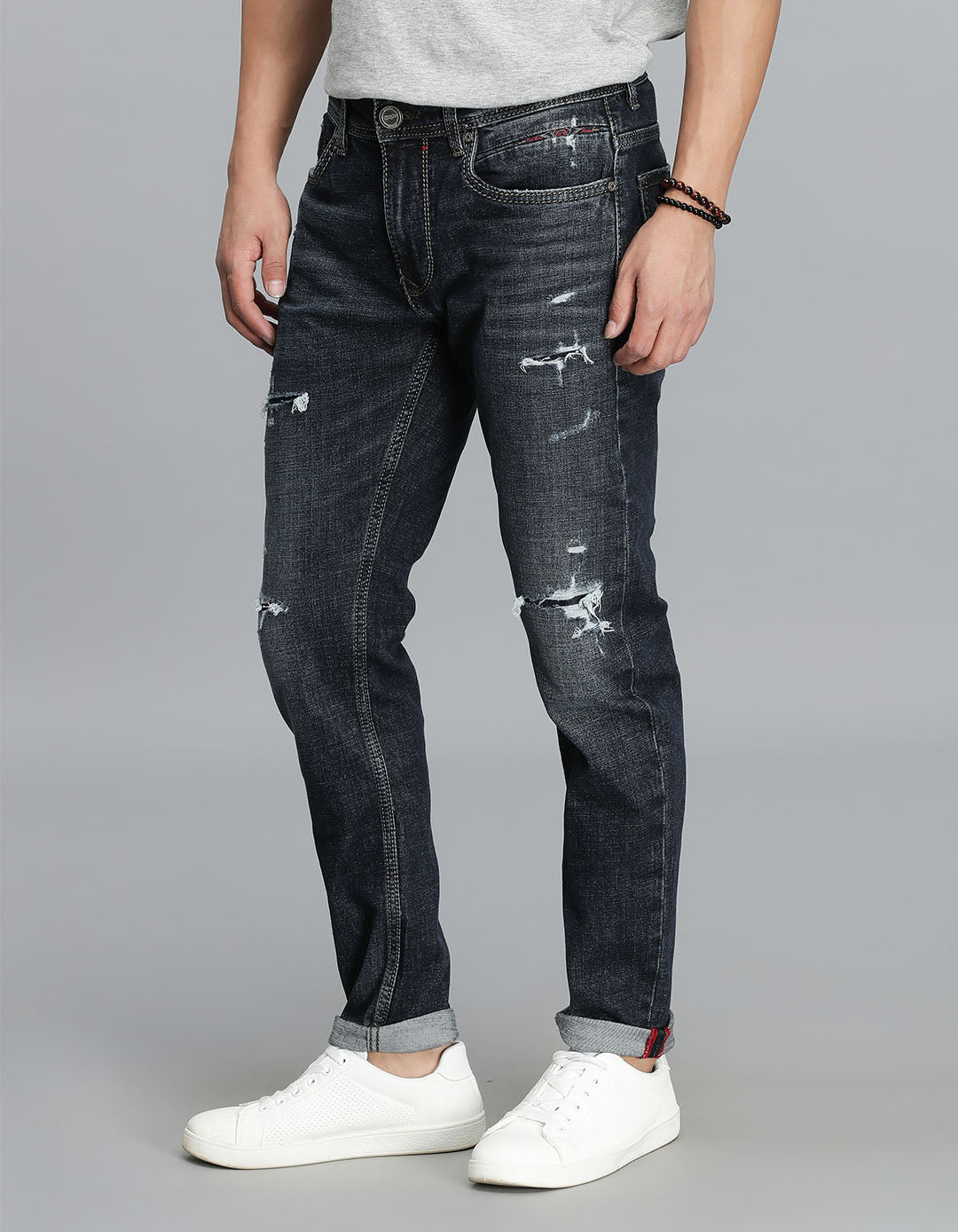 Dk Blue 5 Pocket Low-Rise Ankle Length Jeans