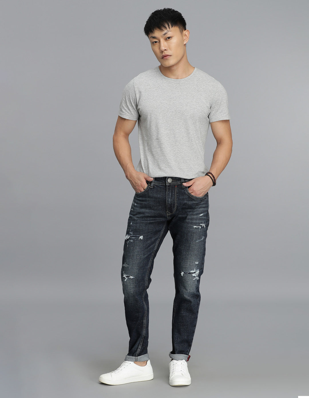 Dk Blue 5 Pocket Low-Rise Ankle Length Jeans