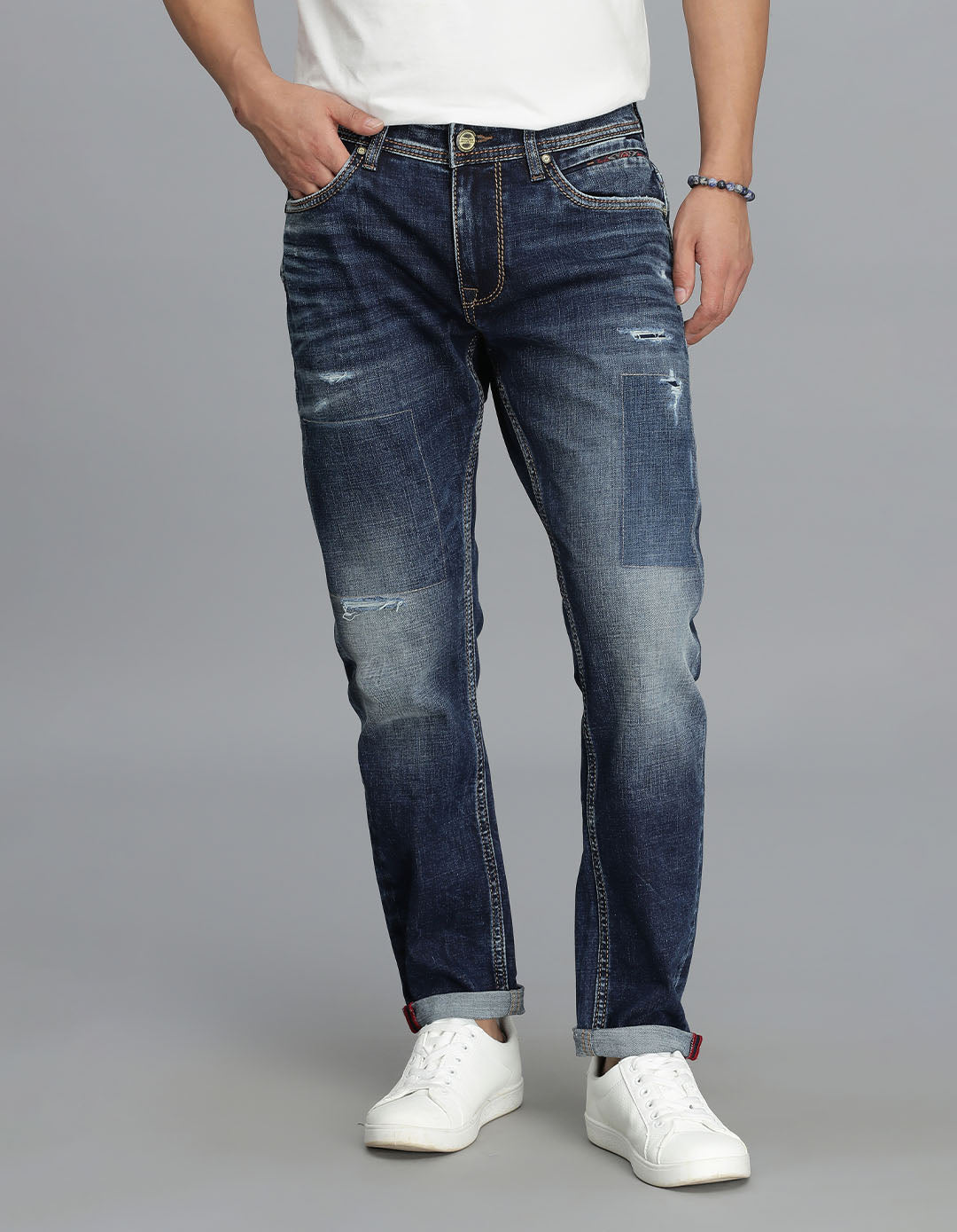 Dk Blue 5 Pocket Low-Rise Ankle Length Jeans