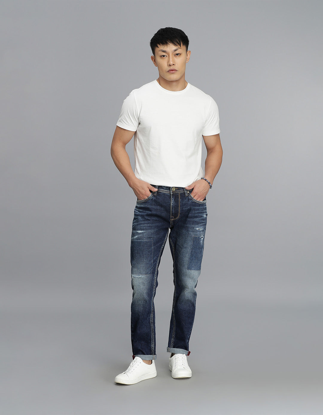 Dk Blue 5 Pocket Low-Rise Ankle Length Jeans