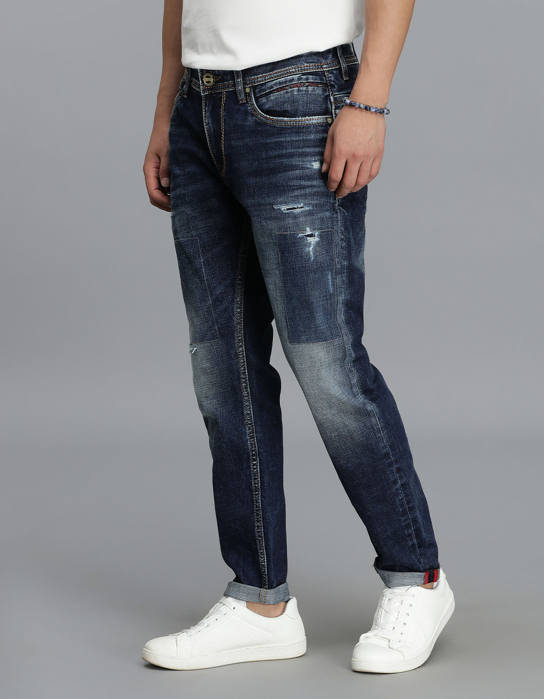 Dk Blue 5 Pocket Low-Rise Ankle Length Jeans